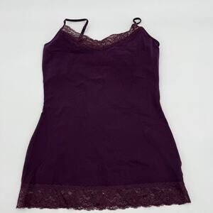 EXPRESS Lace Trim Bra Cami Tank Top Size M Purple Stretch Romantic Preppy Y2K